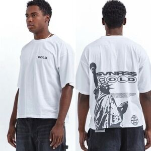 Cold Culture Limited Edition Statue Of Liberty Boxy White T-Shirt Size Large